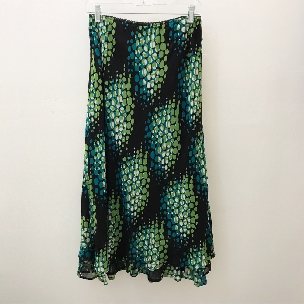 Style & Co Green and Blue Abstract Maxi Skirt